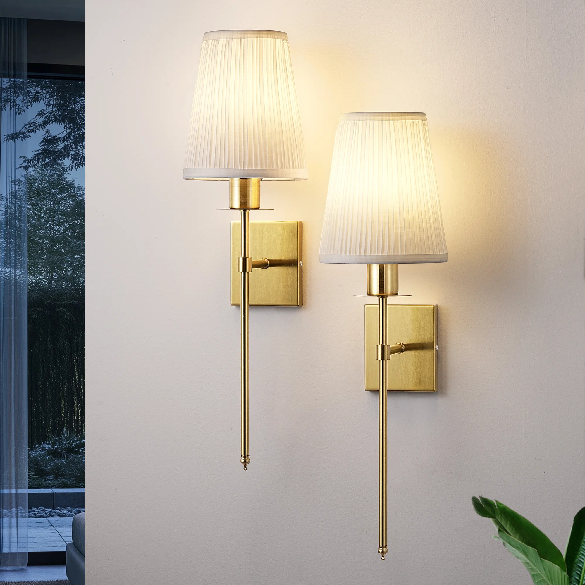 Dimmable Indoor Plug-in/Hardwired Wall Sconces Iron Wallchiere With Remote Control (Set of 2) | Wayfair North America