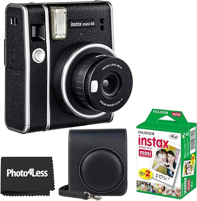 Fujifilm Instax Mini 40 Instant Camera Black + Fujifilm Instax Mini Twin Pack Instant Film (20 Sh... | Amazon (US)