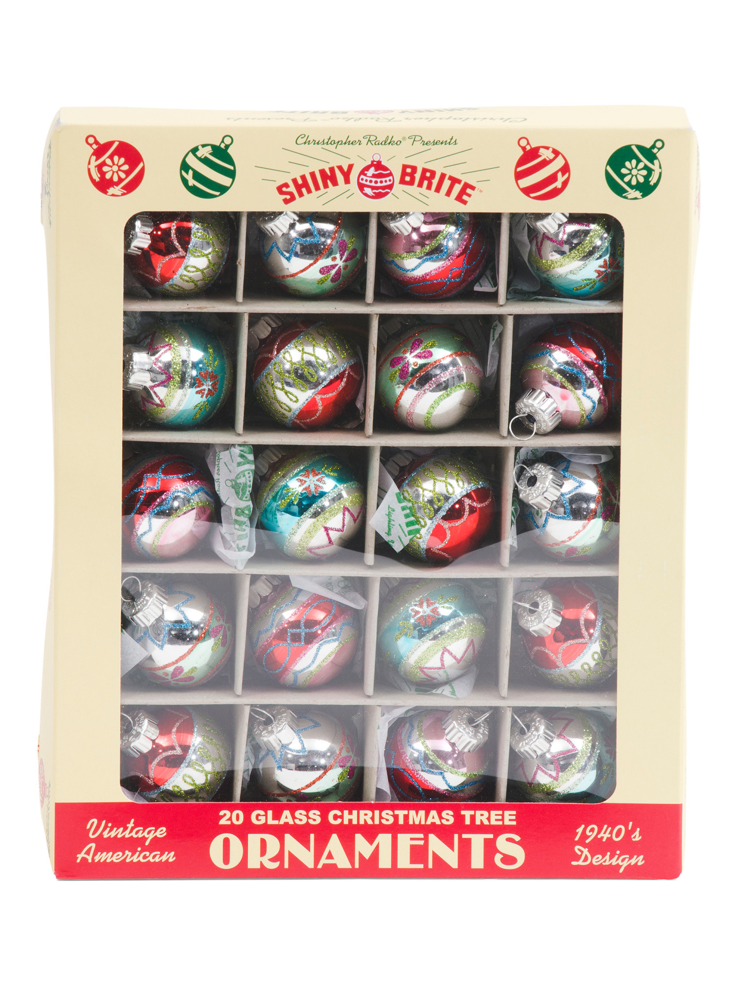 20 Count Round Ornaments Set | TJ Maxx