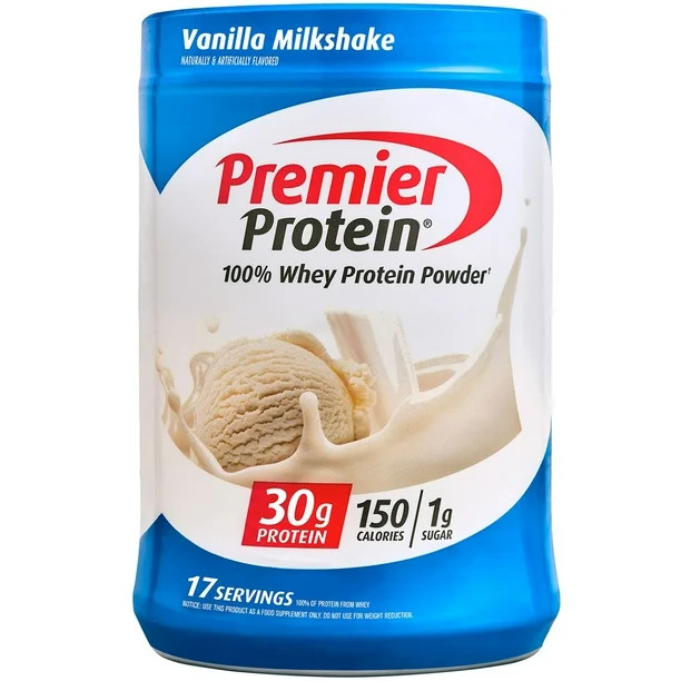Premier Protein 100% Whey Protein Powder, Vanilla Milkshake, 30g Protein, 24.5 Oz, 1.5 Lb | Walmart (US)