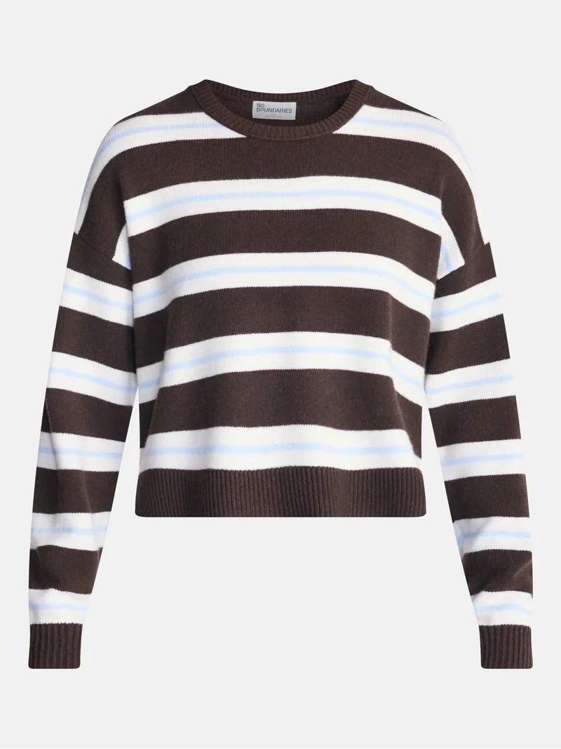 No Boundaries Essential Crewneck Sweater, Lightweight, Women's and Women's Plus XXS-4X | Walmart (US)