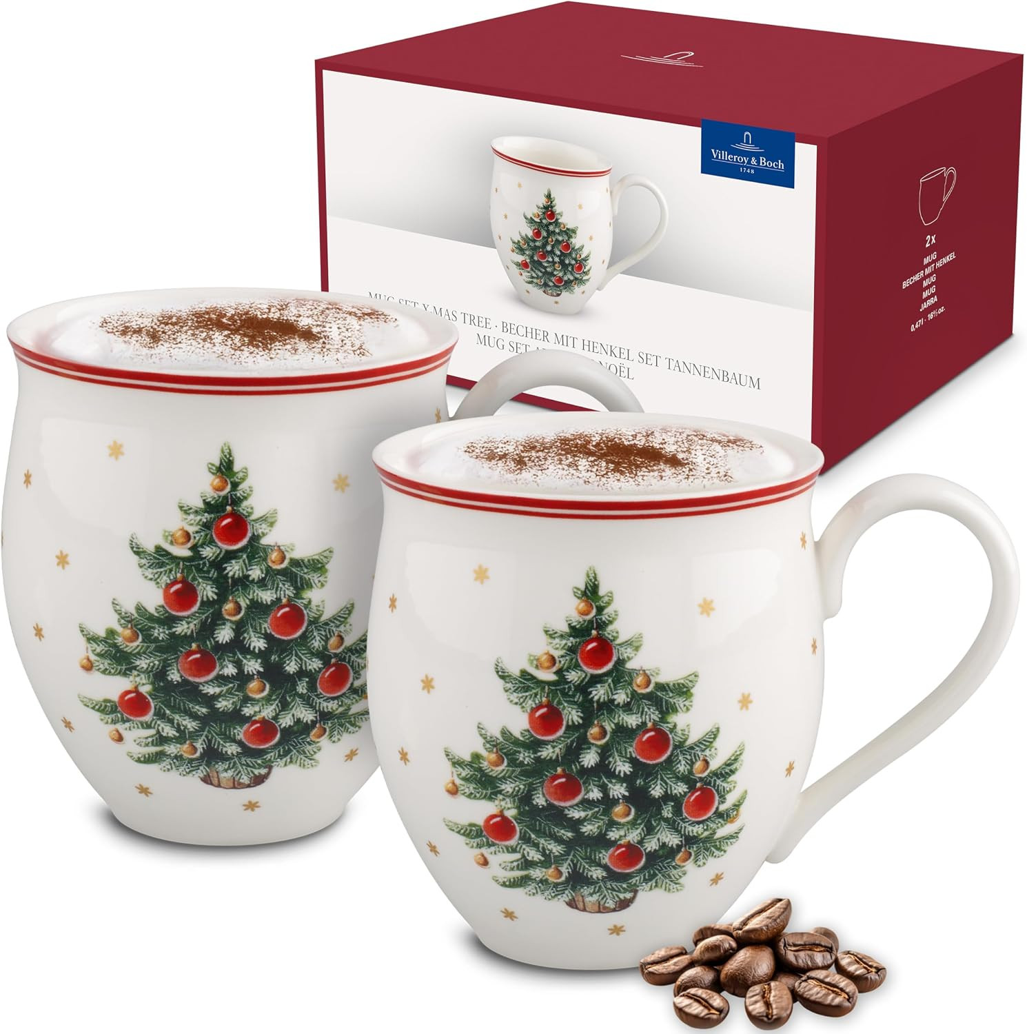 Villeroy & Boch Delight 2-Piece Mug Set, X Mas Tree | Amazon (US)