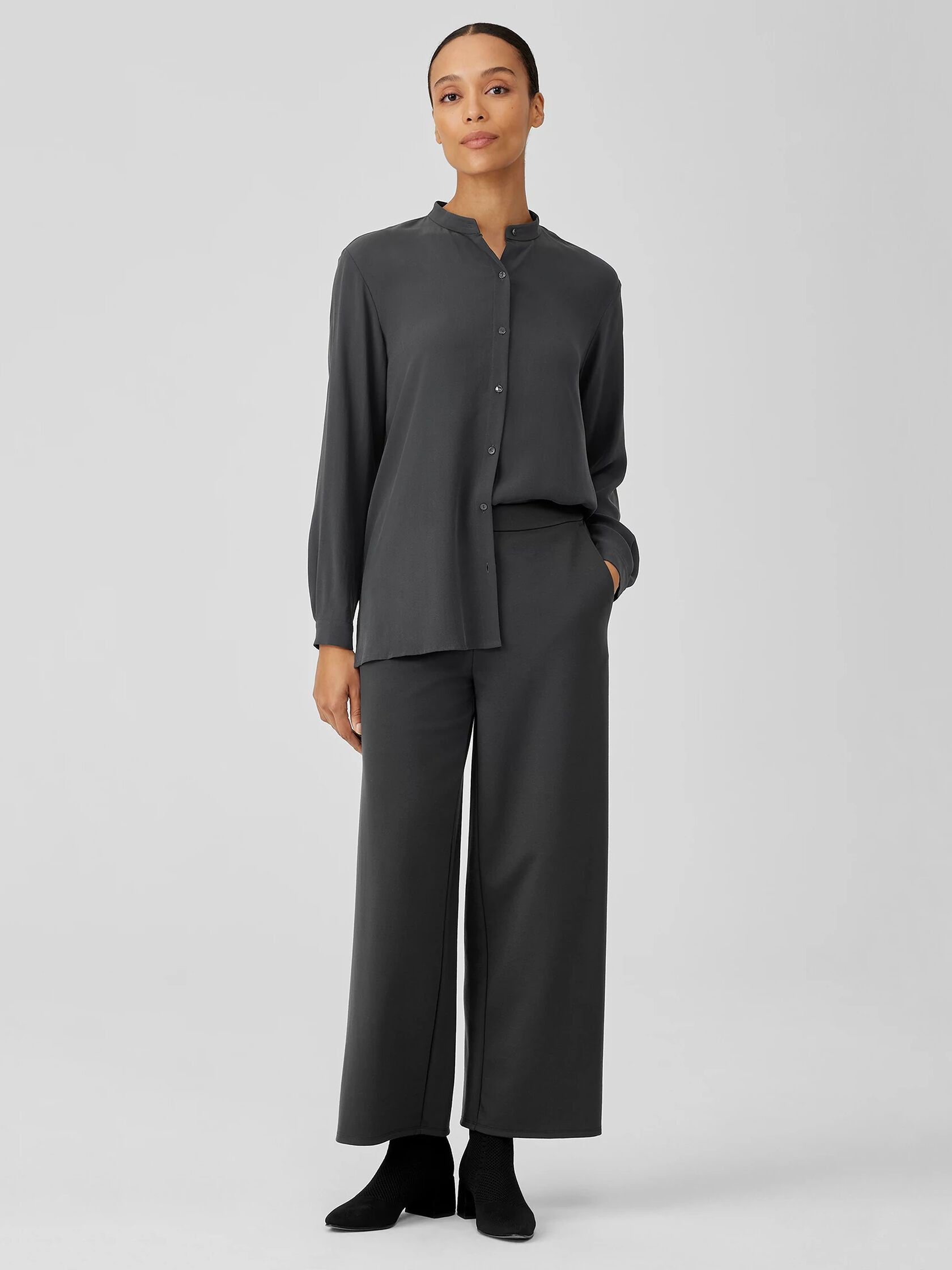Washable Flex Ponte Wide-Leg Pant | Eileen Fisher