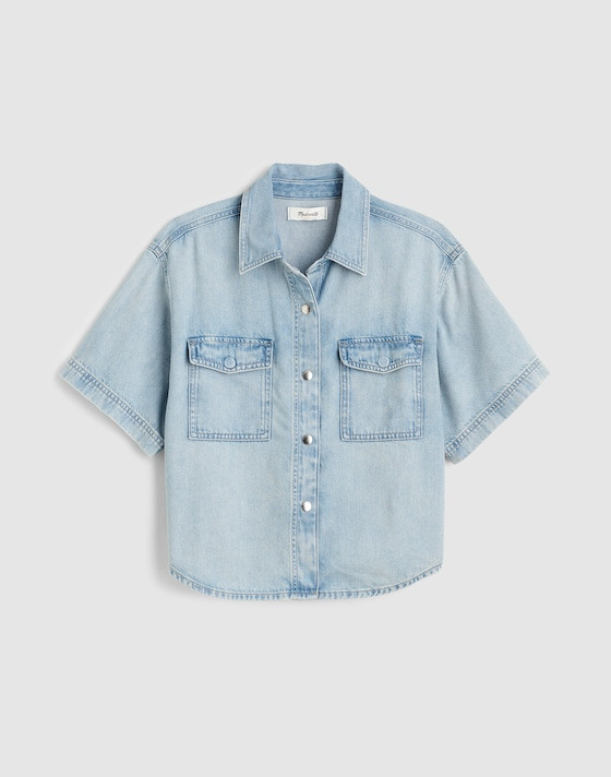 Airy Denim Utility-Pocket Shirt in Foster Wash | Madewell