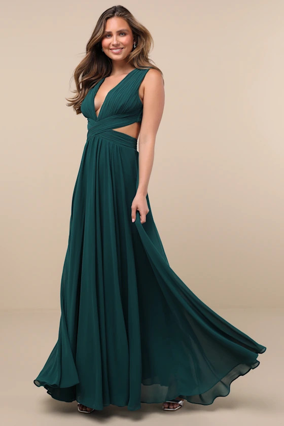 Vivid Imagination Emerald Green Cutout Maxi Dress | Lulus