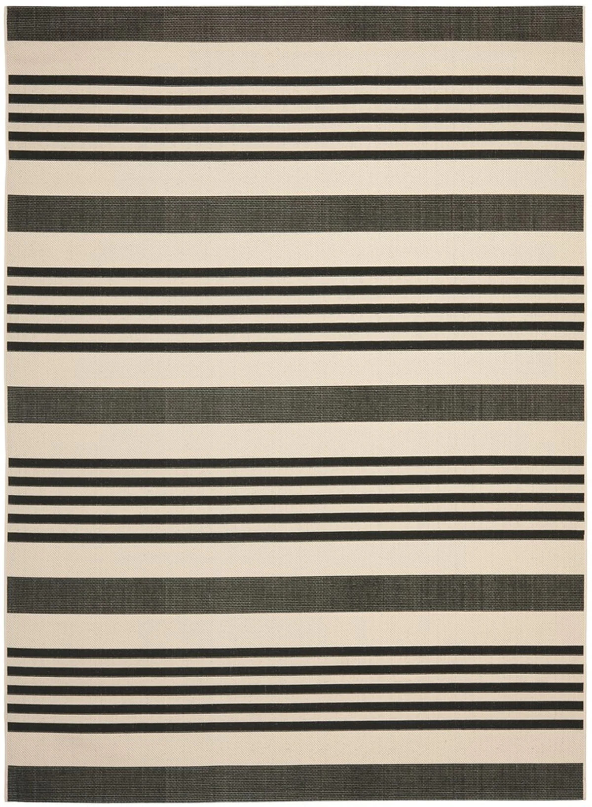 SAFAVIEH Courtyard Caroline Striped Indoor/Outdoor Area Rug, 8' x 11', Black/Bone | Walmart (US)