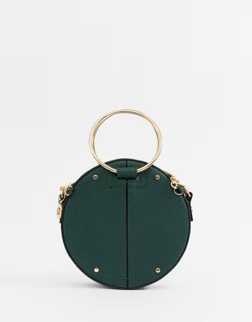 River Island crossbody bag with circle handle in green | ASOS US
