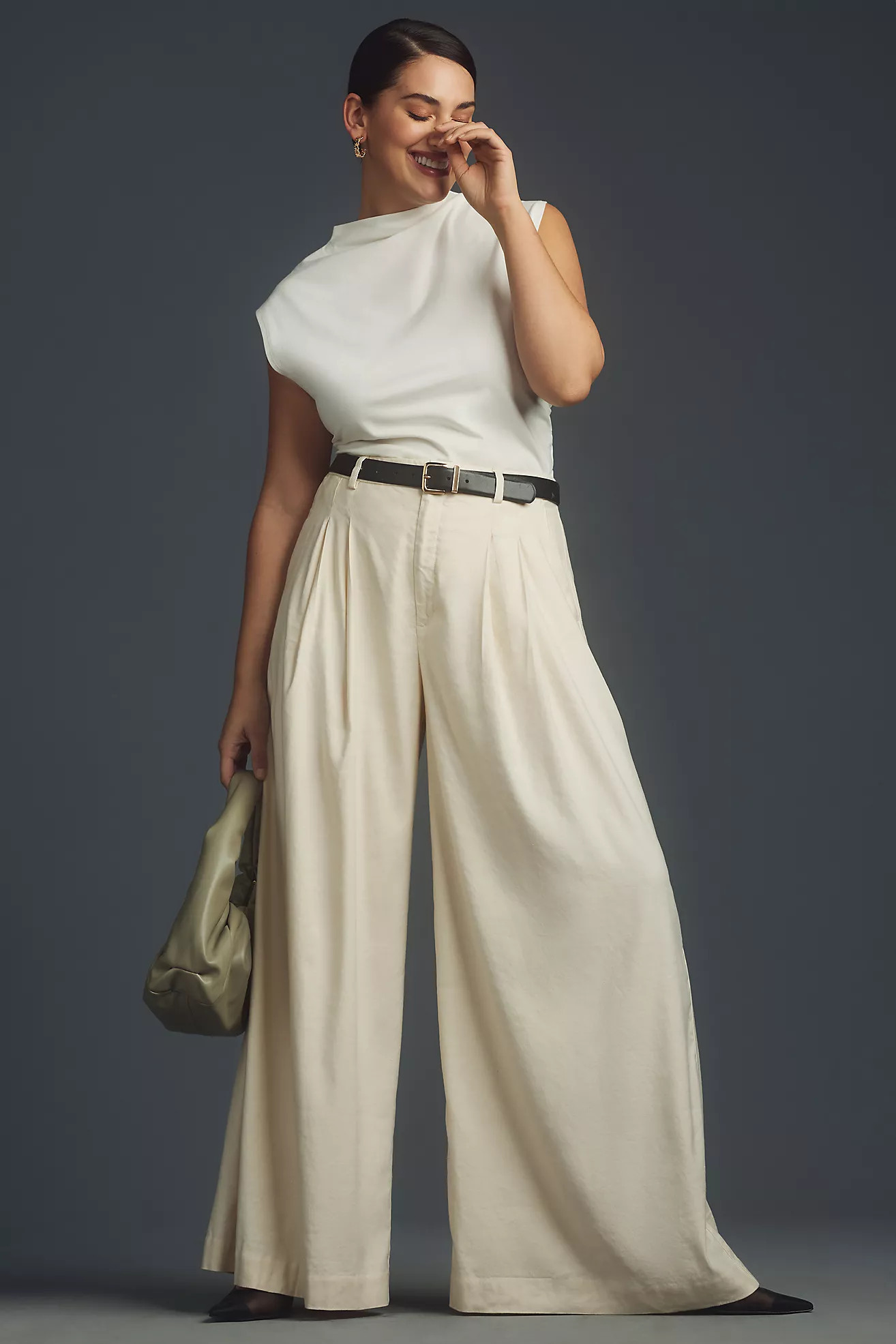 The Avery Pleated Wide-Leg Trousers by Maeve: Linen Edition | Anthropologie (US)