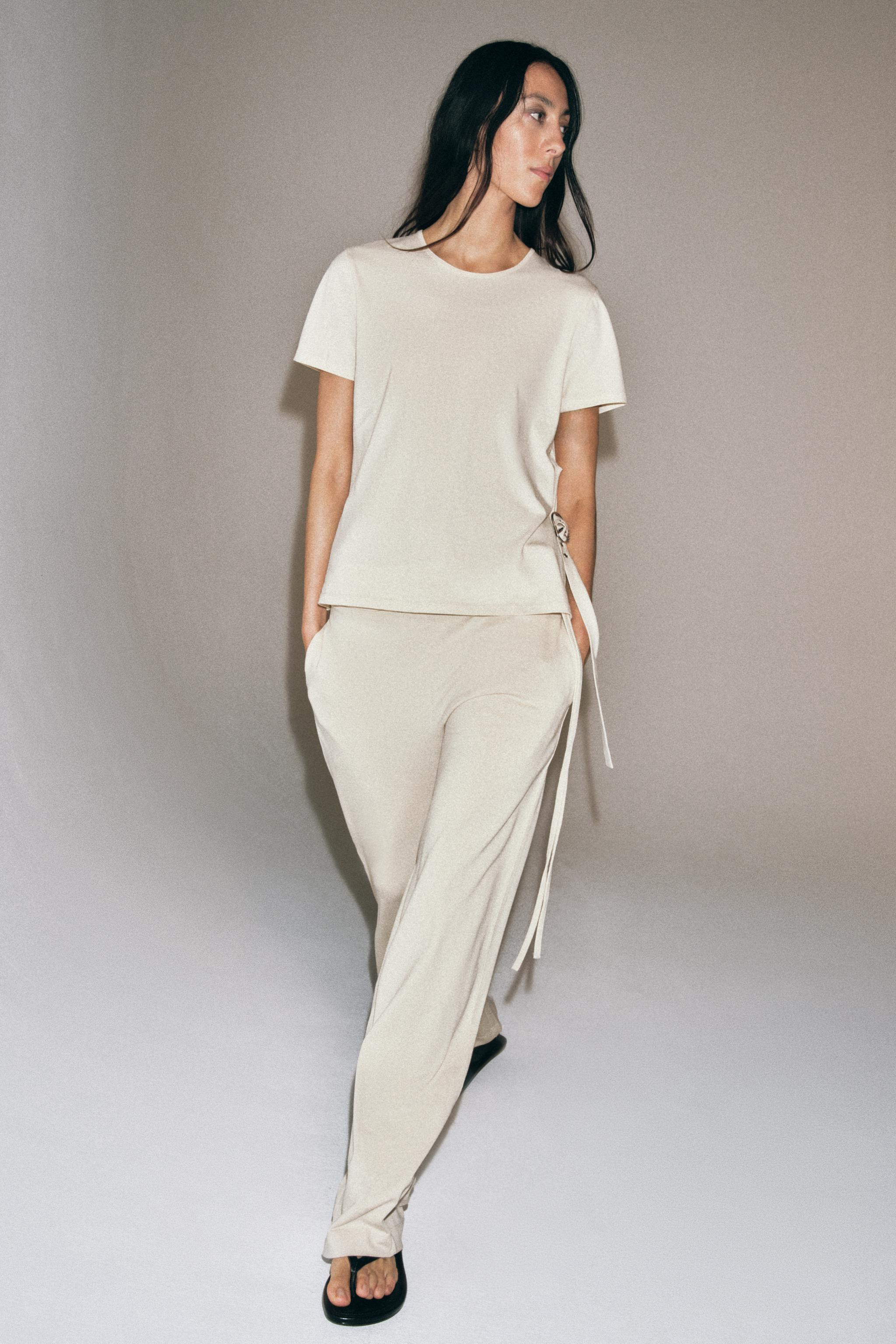 STRAIGHT LEG DRAWSTRING PANTS | Zara US