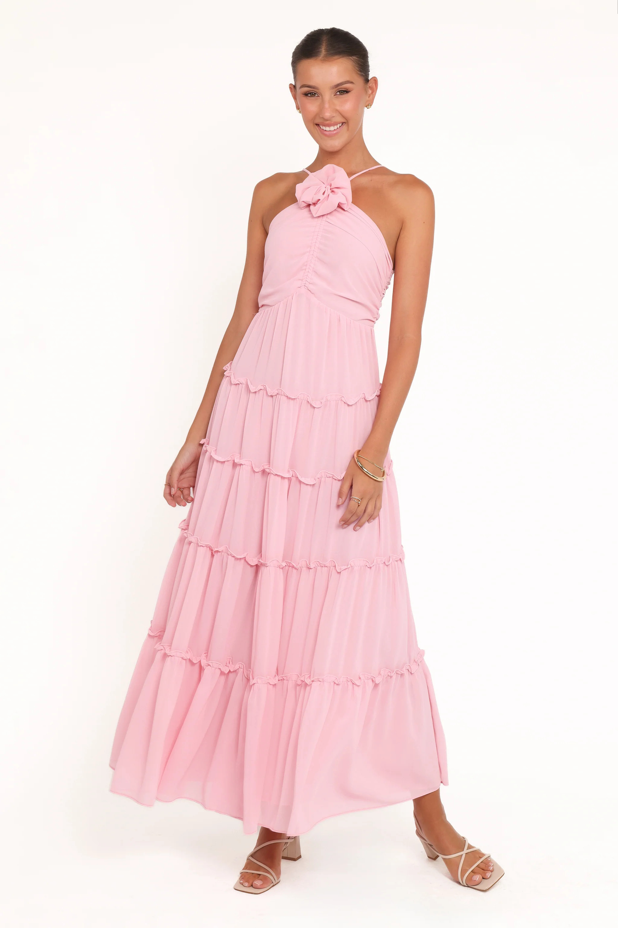 Dottie Halterneck Maxi Dress - Pink | Petal & Pup (US)