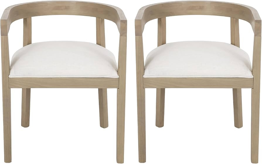 Christopher Knight Home Ladieu Dining Chair, 22.5 "W x 22.75 "D x 27.5 "H, Light Ash + Beige | Amazon (US)