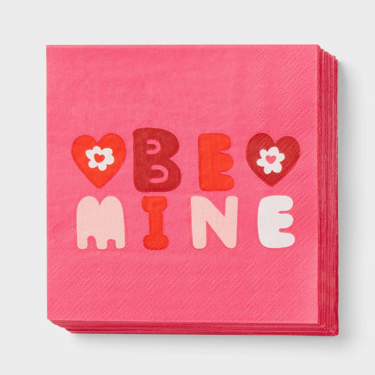 30ct 'Be Mine' Valentine's Day Disposable Beverage Napkins Pink - Spritz™ | Target