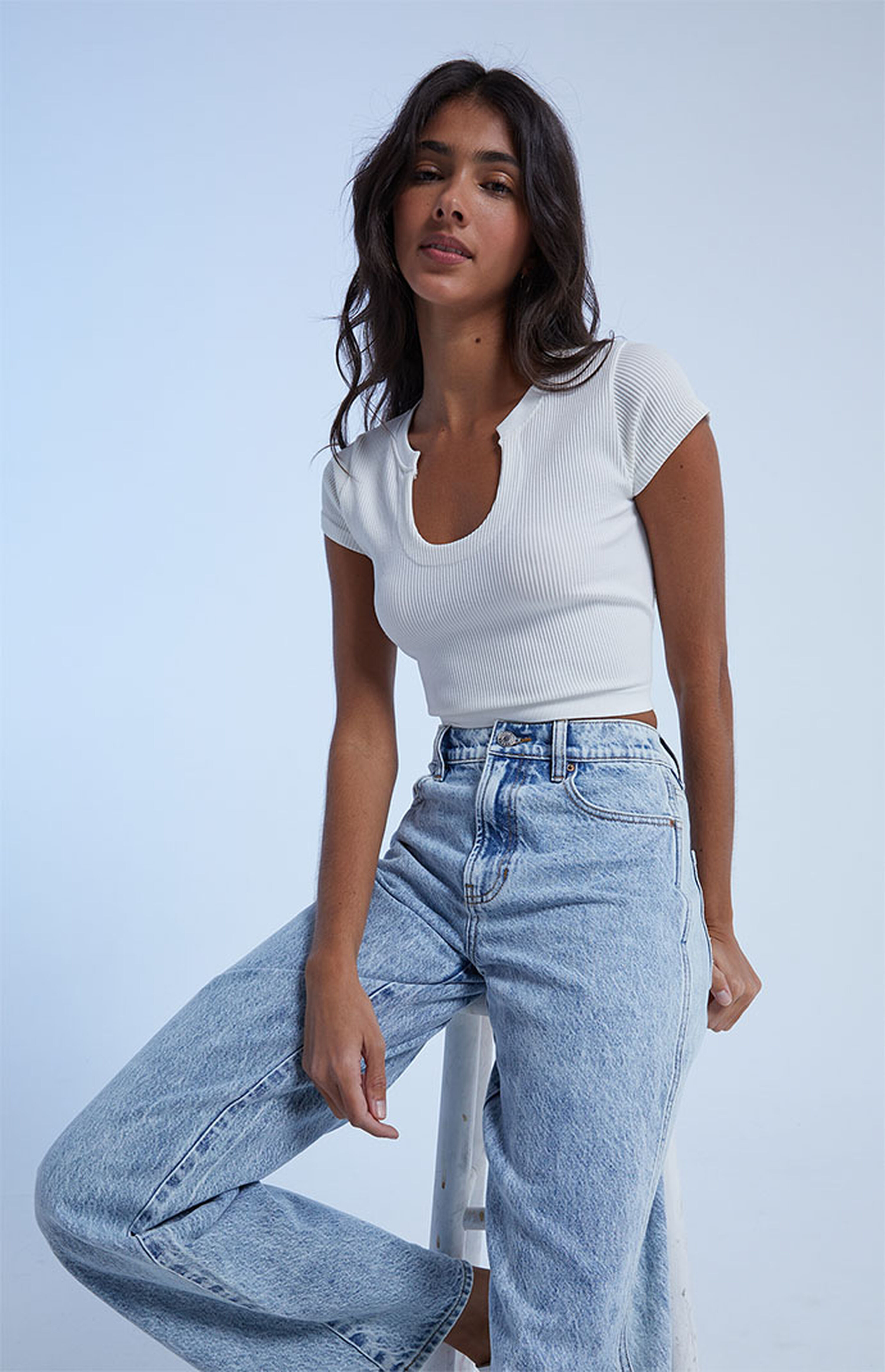Est. PAC 1980 Seamless Notch Cropped T-Shirt | PacSun