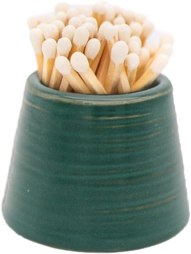 River Birch Green Ceramic Match Holder with Striker | Birthday, Holiday, Decorative, Gifts | Matc... | Amazon (US)
