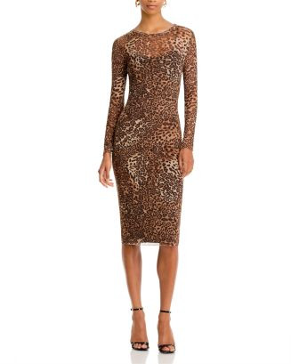 Leopard Print Mesh Midi Dress - Exclusive | Bloomingdale's (US)