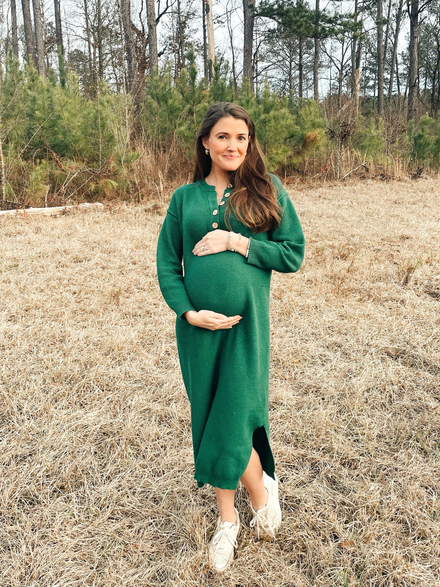 Tough to not pull this dress out everyday… 💚 Discount code “maerosestark25” for 25% OFF!! 
Good for before baby and once he or she is here! 
#pinkblushmaternity #prettyinpinkblush #sponsored #pbaffiliate

#LTKbump #LTKbaby #LTKstyletip