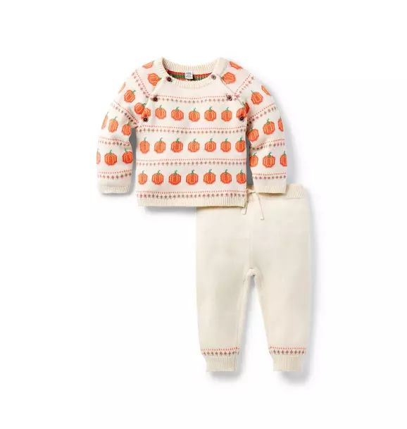 Baby Pumpkin Fair Isle Matching Sweater Set | Janie and Jack