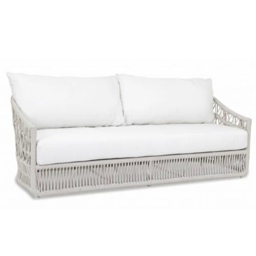 Sunset West Dana Coastal Ivory Woven Rope Outdoor Sofa | Kathy Kuo Home