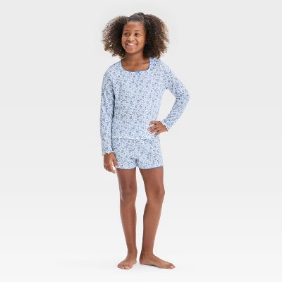 Girls' Long Sleeve Pointelle Pajama Set - art class™ | Target