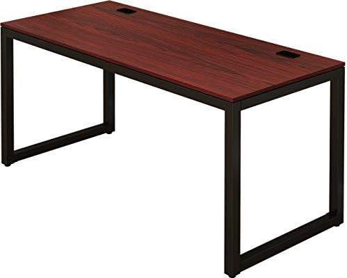 Amazon.com: SHW Home Office 55-Inch Large Computer Desk, Black/Cherry : Home & Kitchen | Amazon (US)