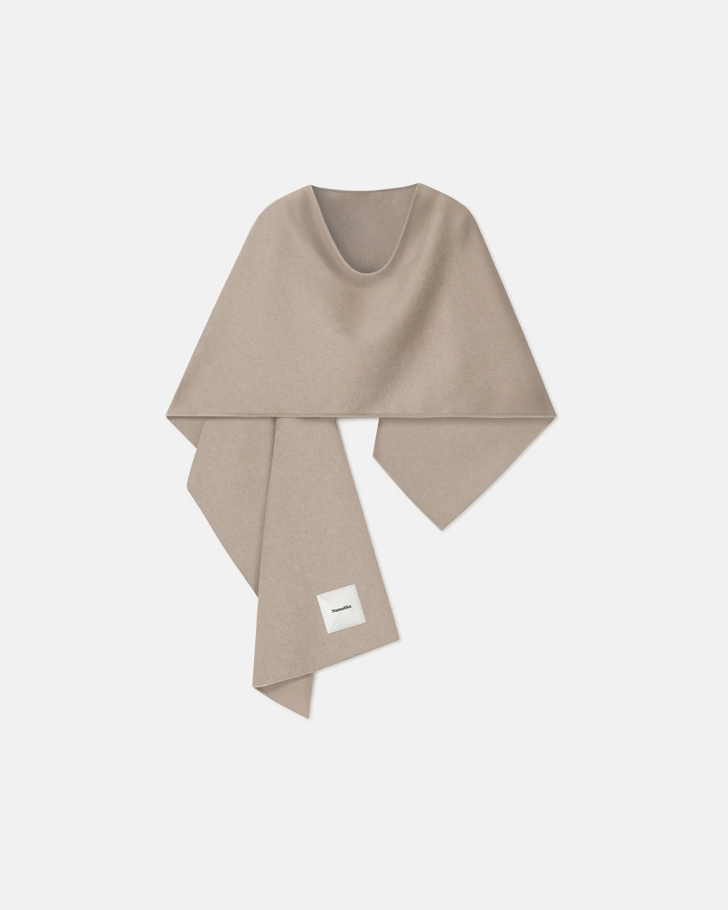 Kamin - Double Wool Scarf - Stone | Nanushka