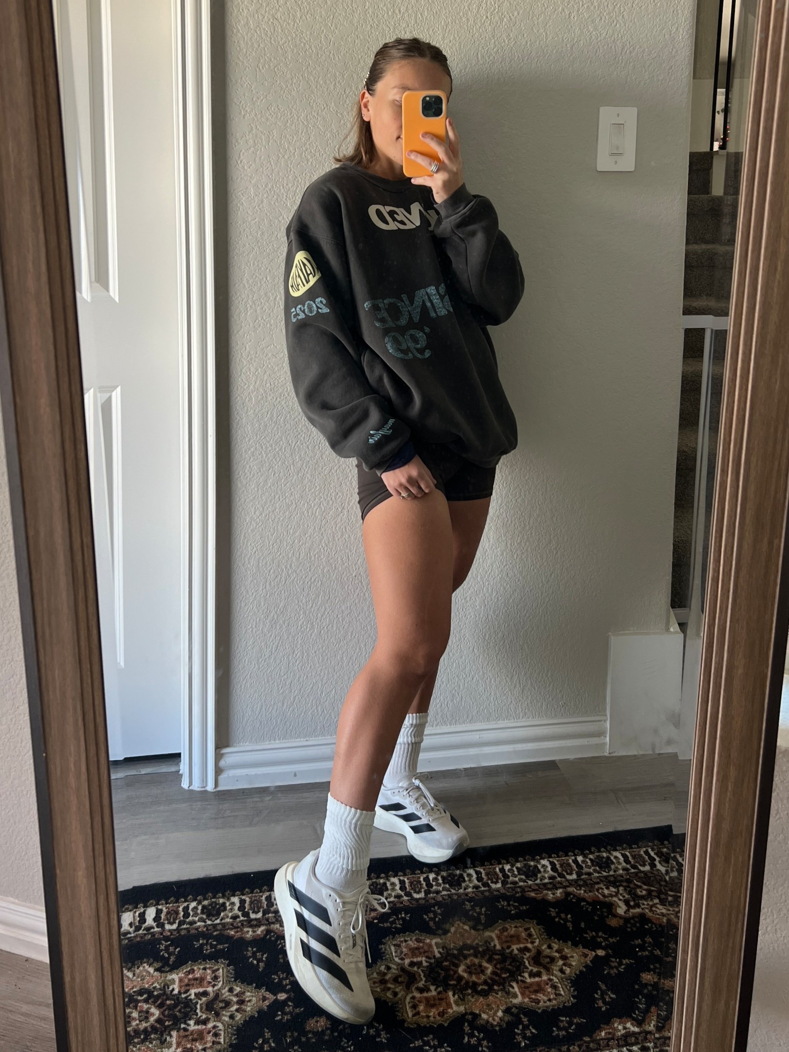 Some days call for the cute casual lazy busy mom outfit and this one is on repeat. LSKD biker shorts are so flattering and comfy for chasing a toddler, Mayfair Group crewneck for that oversized cozy feel, aloe scrunchy socks because details matter, Adidas gym shoes for errands and walks, and barrettes to pretend I tried a little harder than I did.

This is my real life mom uniform. Easy, comfortable, and still feels put together. If you are building a wearable everyday wardrobe, this combo is it.

#LTKstyle #LTKfit #LTKmom #athleisurewear #momstyle #busymom #casualoutfit #comfyoutfit #everydaywear #ootd #outfitinspo #momuniform #postpartummom #cozystyle #neutrals #capsulewardrobe #toddlerlife #stayathomemom #reallifemom #dallascreator #dallasmom #lskd #mayfairgroup #adidasshoes #bikershorts

#LTKootd #LTKmomlife #LTKActive