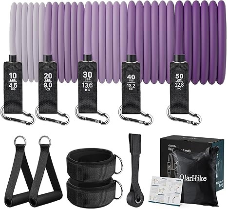 OlarHike Resistance Bands Set with Handles for Men Women, Exercise Band with Leg Ankle Straps, Do... | Amazon (US)