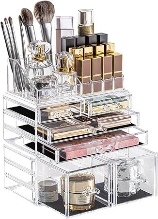 DreamGenius Makeup Organizer 3 Pieces Acrylic Cosmetic Storage Drawers Organizer for Vanity and B... | Amazon (US)