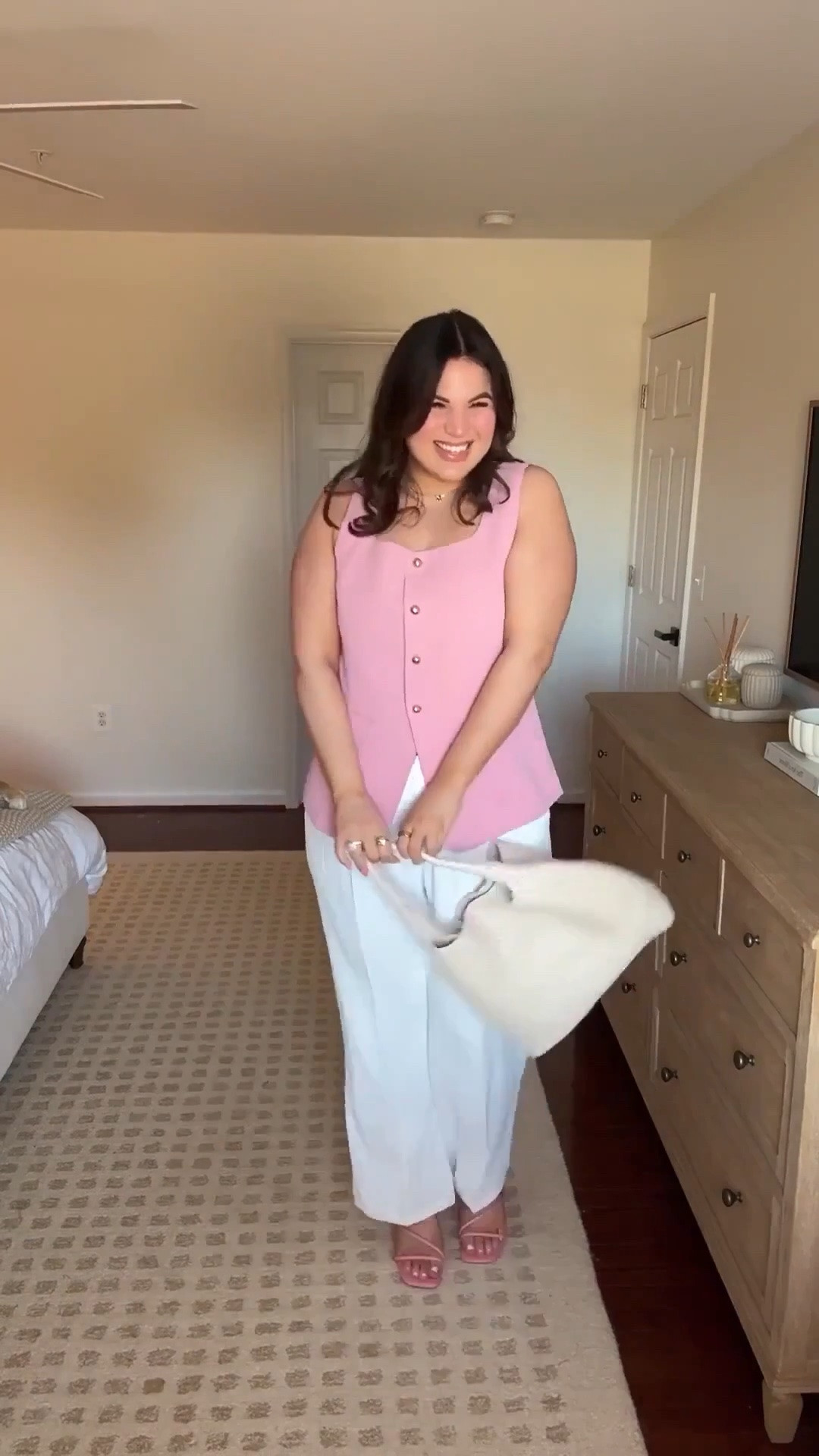 Midsize spring workwear outfit from Amazon! Feeling like corporate Barbie in this fit + I ain’t mad about it 💘 

Top - xl 
Pants - xl long
Bra: 38D *use code: KELLYELIZXSPANX to save
Panties: XL *use code: KELLYELIZXSPANX to save 
Heels - 9.5

Amazon, amazon fashion, Amazon outfit, amazon spring, spring fashion, spring outfit, spring style, workwear, outfit for office, office wear, amazon office wear, amazon workwear, affordable work wear, affordable office wear

#LTKSeasonal #LTKMidsize #LTKWorkwear