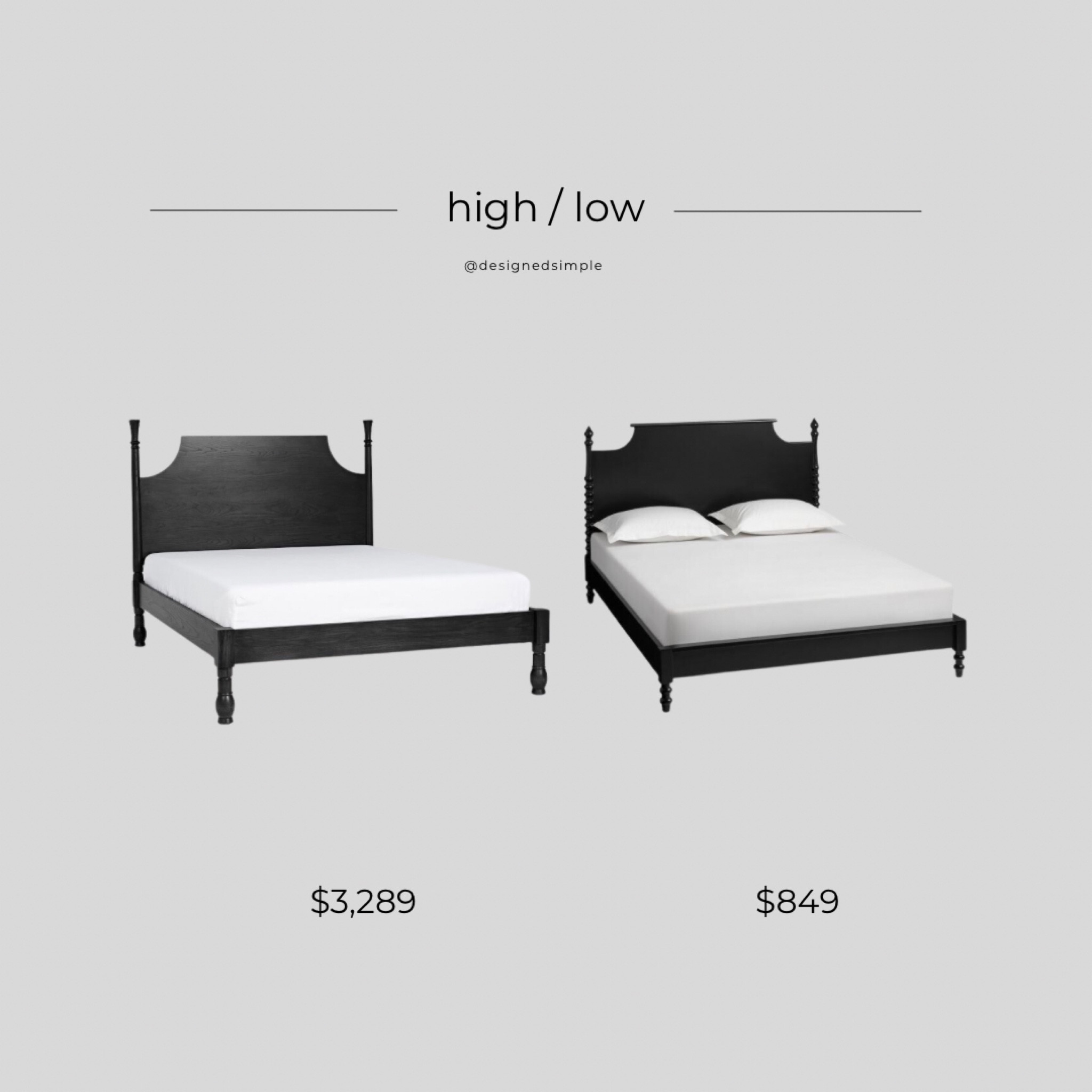 high low, splurge or save, black headboard, black poster bed, black wood bed 

#LTKhome #LTKstyletip #LTKFind
