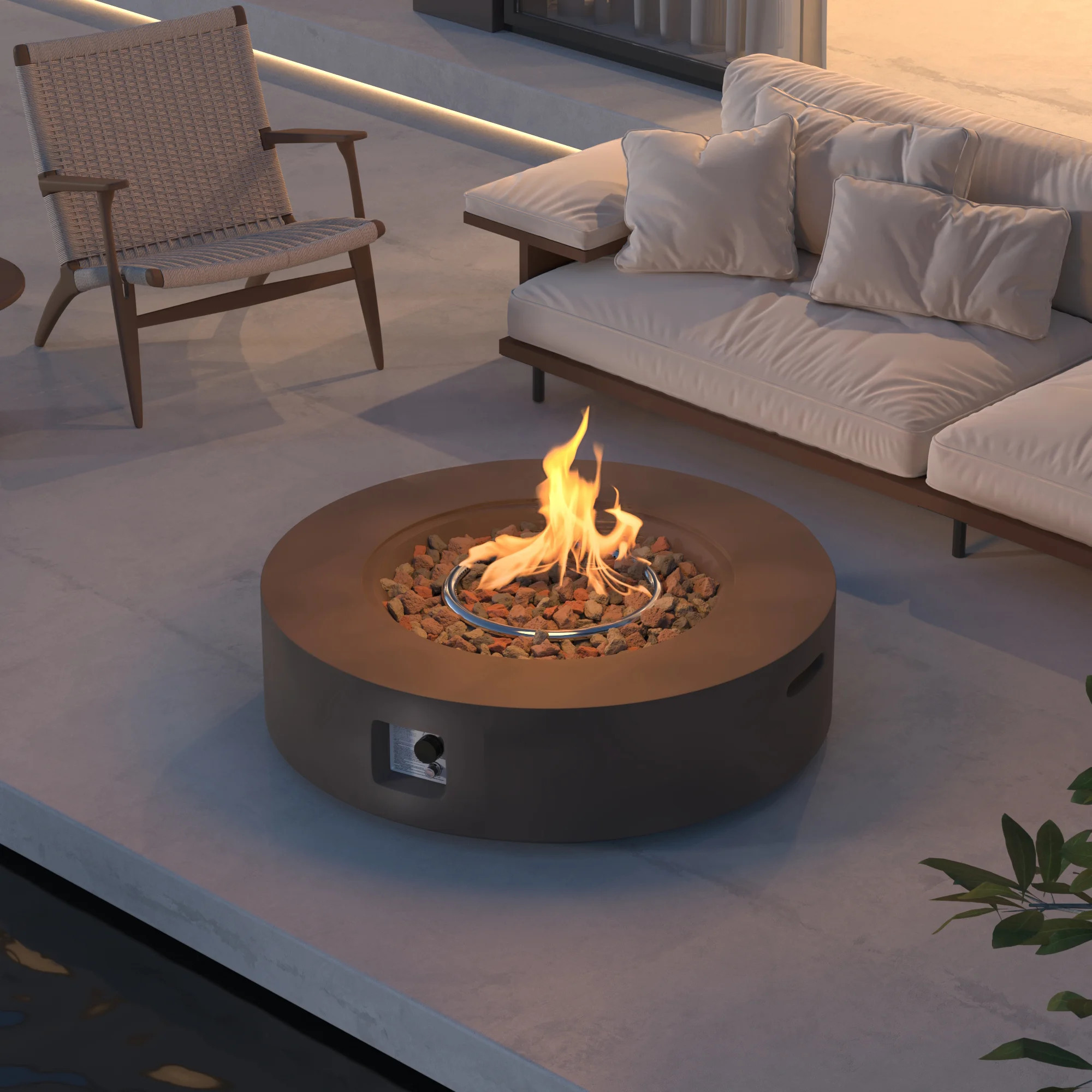 Borgia Concrete Propane Fire Pit Table | Wayfair North America