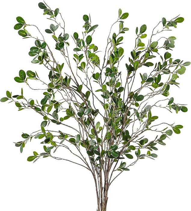 Sggvecsy 43\u2019\u2019 5Pcs Artificial Ficus Branches Faux Leaf Spray Green Eucalyptus Branches ... | Amazon (US)