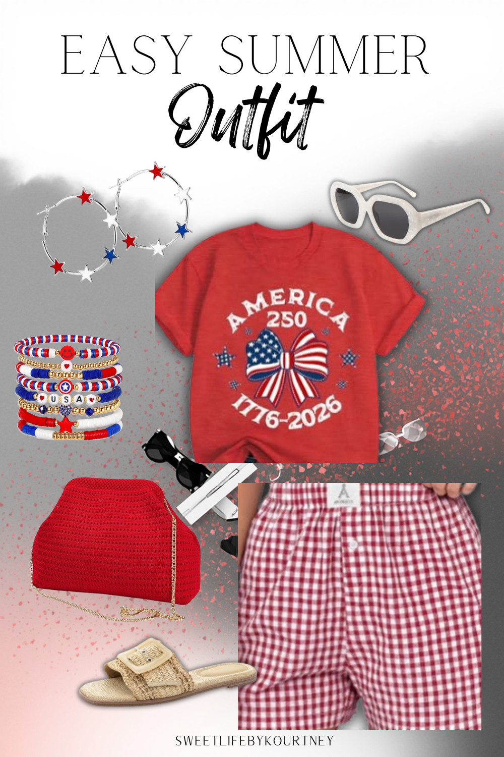 Easy summer outfit idea for the 4th, summer BBQs, vacation days, and casual warm-weather plans ❤️ Cute red, white, and blue style without overthinking it. #LTKFinds #SummerOutfit #FourthOfJulyStyle #PatrioticOutfit #SummerStyle #SweetLifeByKourtney 

 #LTKgrwm #LTKootd #LTKSeasonal
