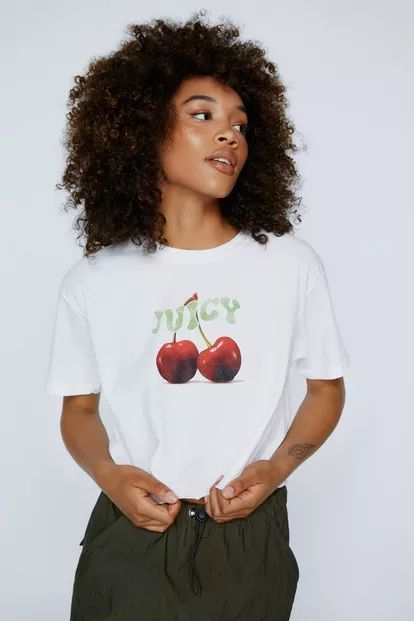 Juicy Cherry Graphic Cropped T-Shirt | Nasty Gal (US)