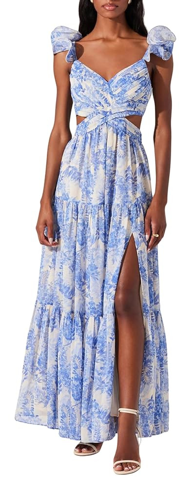ASTR the label Women's Fritillaria Cutout Floral Maxi Dress | Amazon (US)