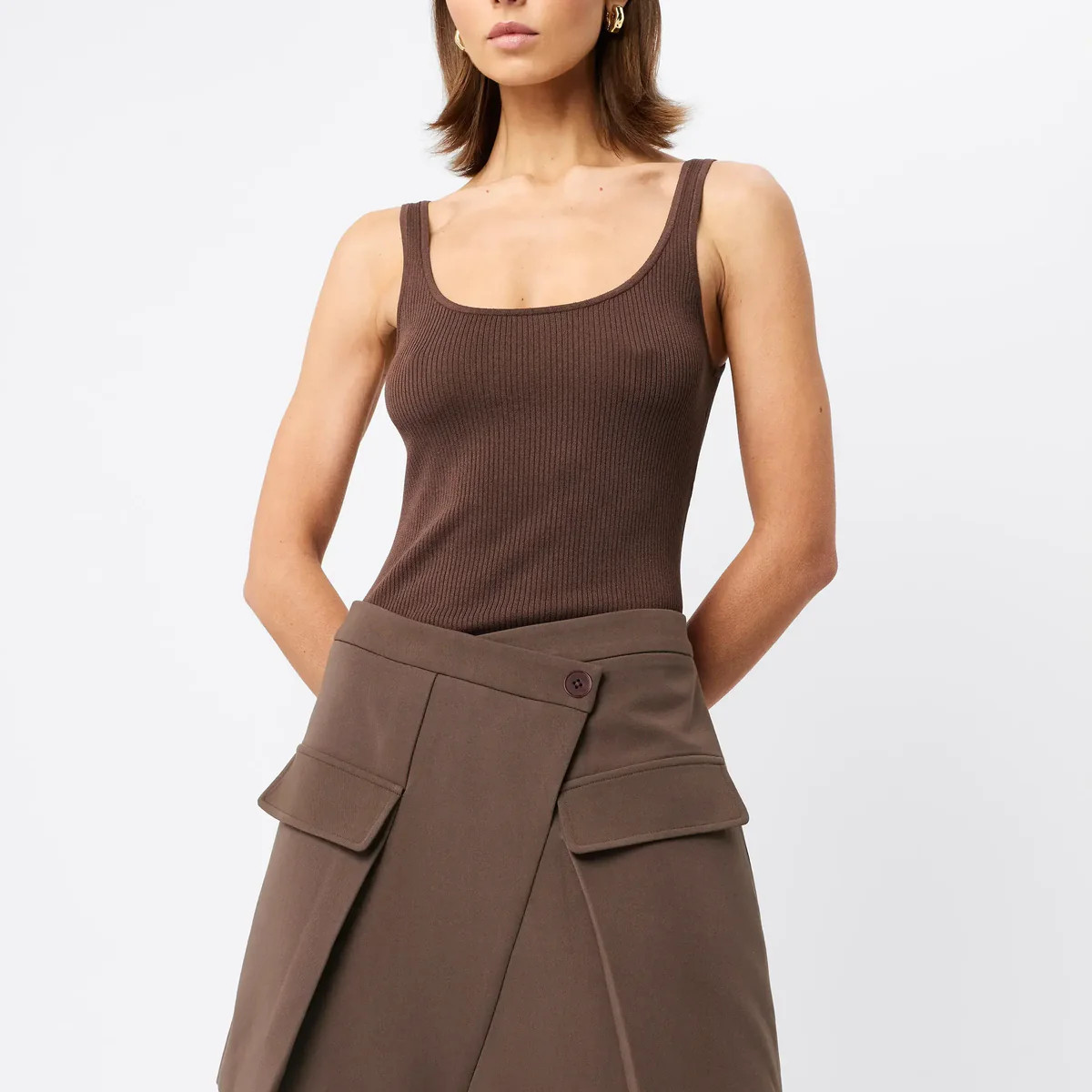 Vault Mini Skirt - Mossman | Mocha Brown Women's Mini Skirt | Mossman
