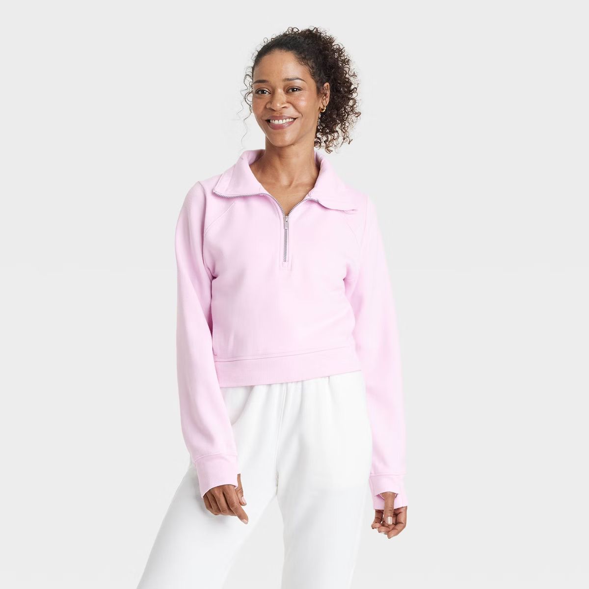 Women's Fleece Half Zip Pullover Sweatshirt - All In Motion™ | Target