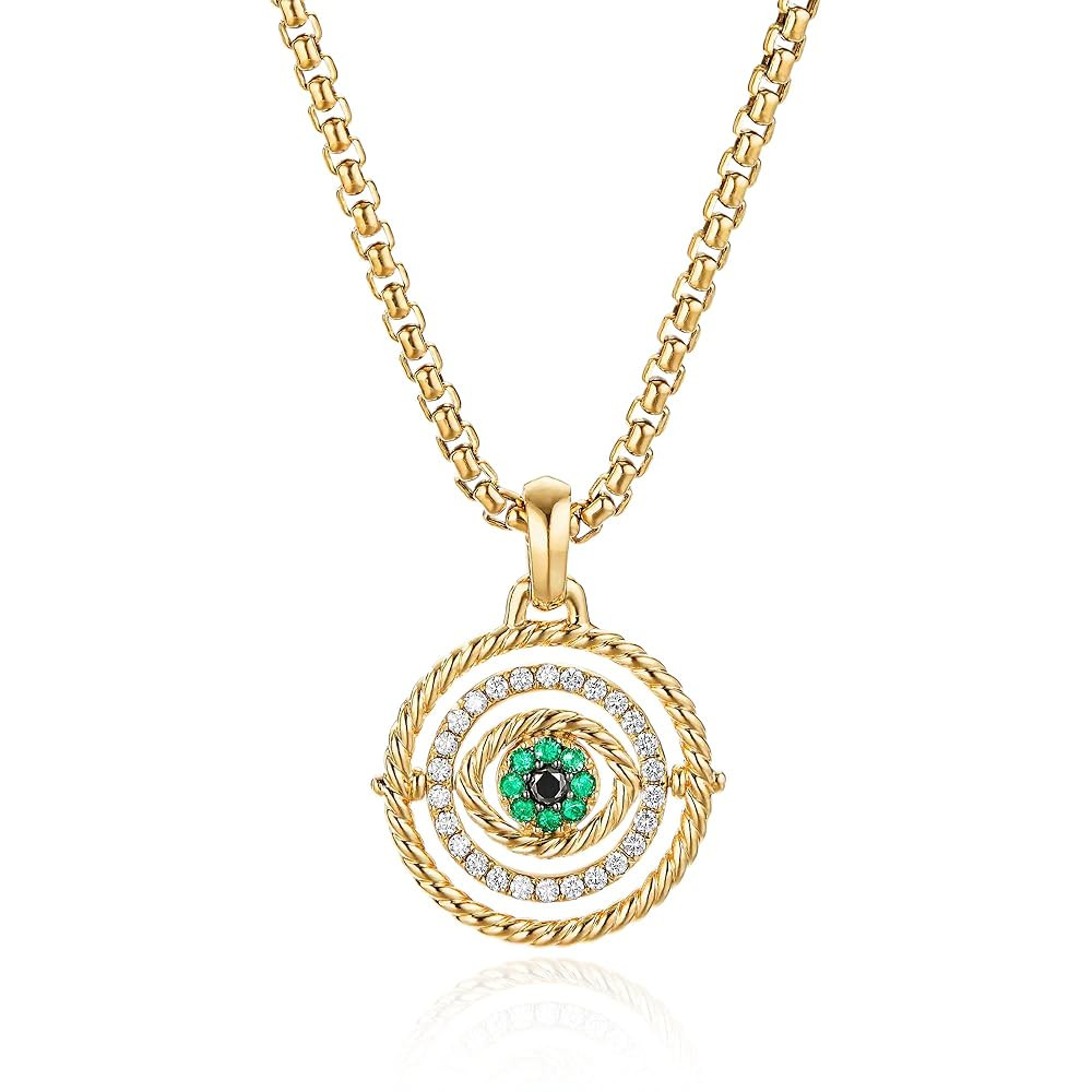NUZON Sunburst Heart / 2-Tone Interlocking/CZ Evil Eye/Single Pearl/Love Heart Pendant Necklace f... | Amazon (US)