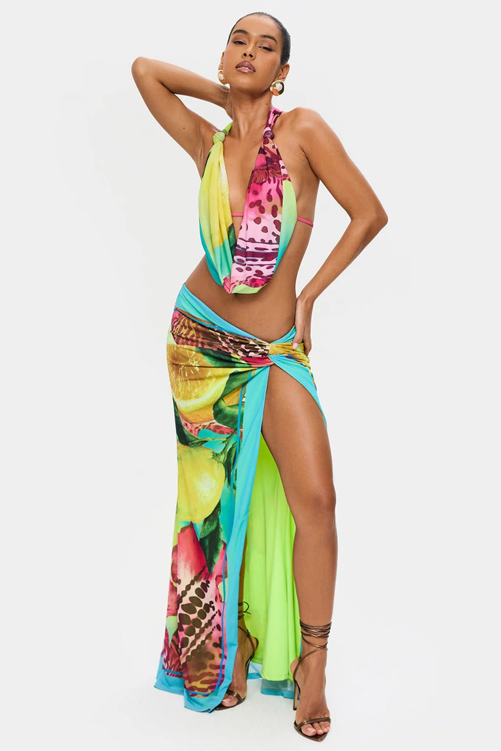 RIO SKIRT LEG SLIT DETAIL MAXI SKIRT | Murci