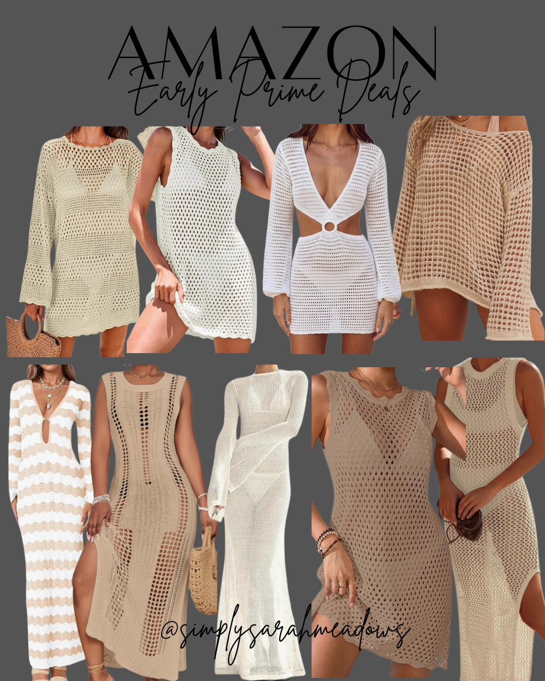 Summer beach style is complete with these crochet swimsuit cover-ups! @simplysarahmeadows #SummerStyle #BeachWear #AmazonFinds #Trending #MomStyle #SummerVacation #BeachVacation #AffordableFashion #LTKSaleAlert #LTKTravel 

 