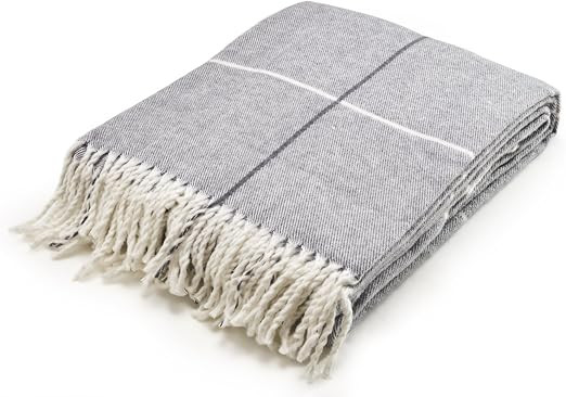Arus Acrylic Highlands Collection Queen Size Tartan Plaid Design Throw Blanket Grey, 60x80 inches | Amazon (US)