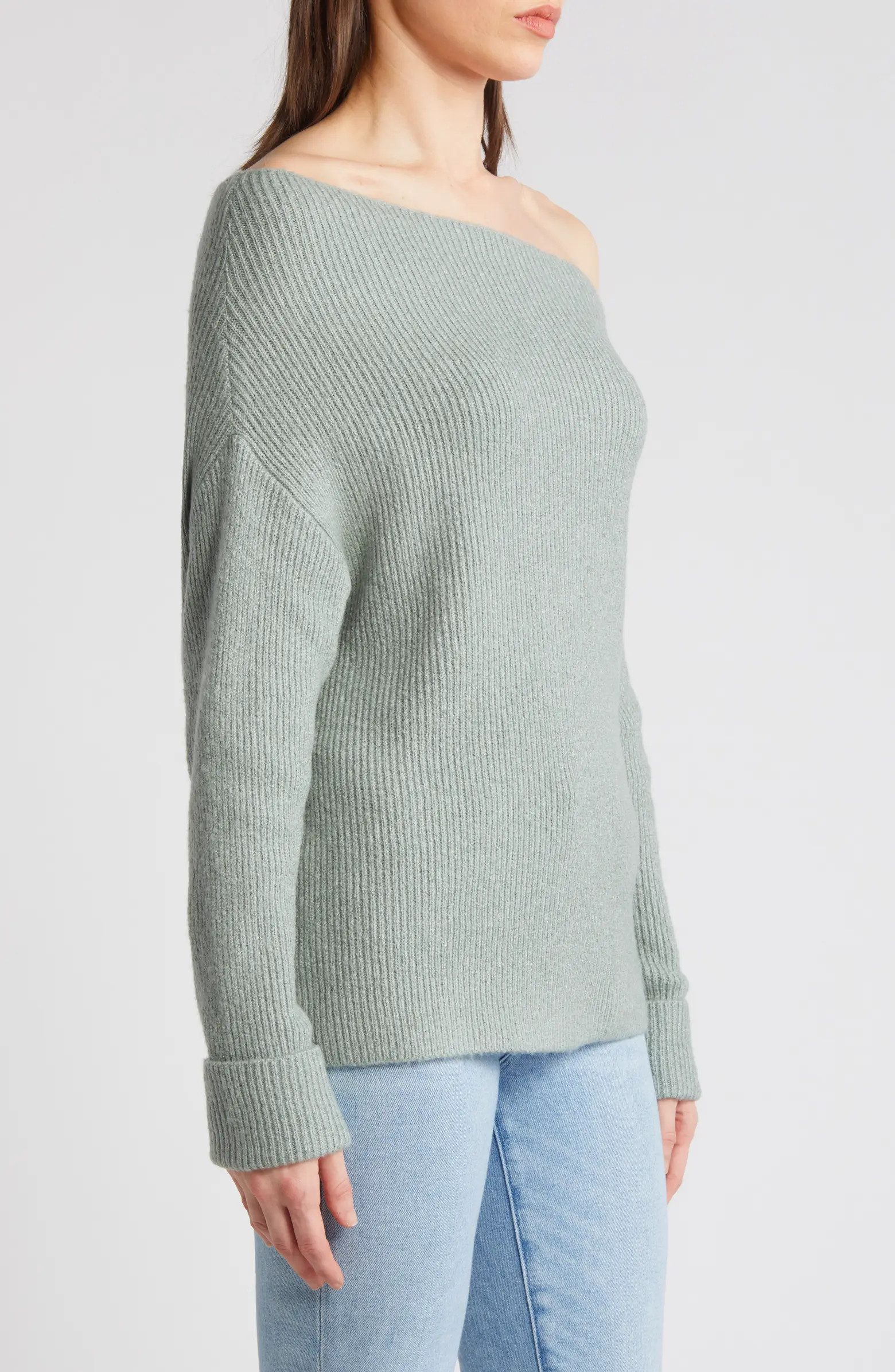 One-Shoulder Rib Sweater | Nordstrom