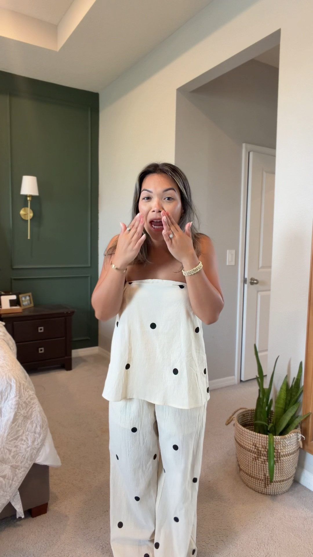 This polka dot set!! So good! Double lined! Wearing a small and runs a little oversized. 10/10!!!! 

#LTKSaleAlert #LTKPetite #LTKootd