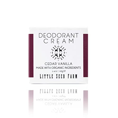 Little Seed Farm All Natural Deodorant Cream, Aluminum Free Activated Charcoal Deodorant for Women or Men - Cedar Vanilla, Net Wt. 2.4oz | 68g | Amazon (US)