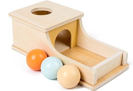 Busy edition Montessori Toys for Babies 6-12 Months Object Permanence Box Wooden Ball Drop Toy Pl... | Amazon (US)