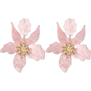 Boho Stud Earrings for Women - Chic Flower Statement Earrings with Gold Flower Bud, Great for Sis... | Amazon (US)