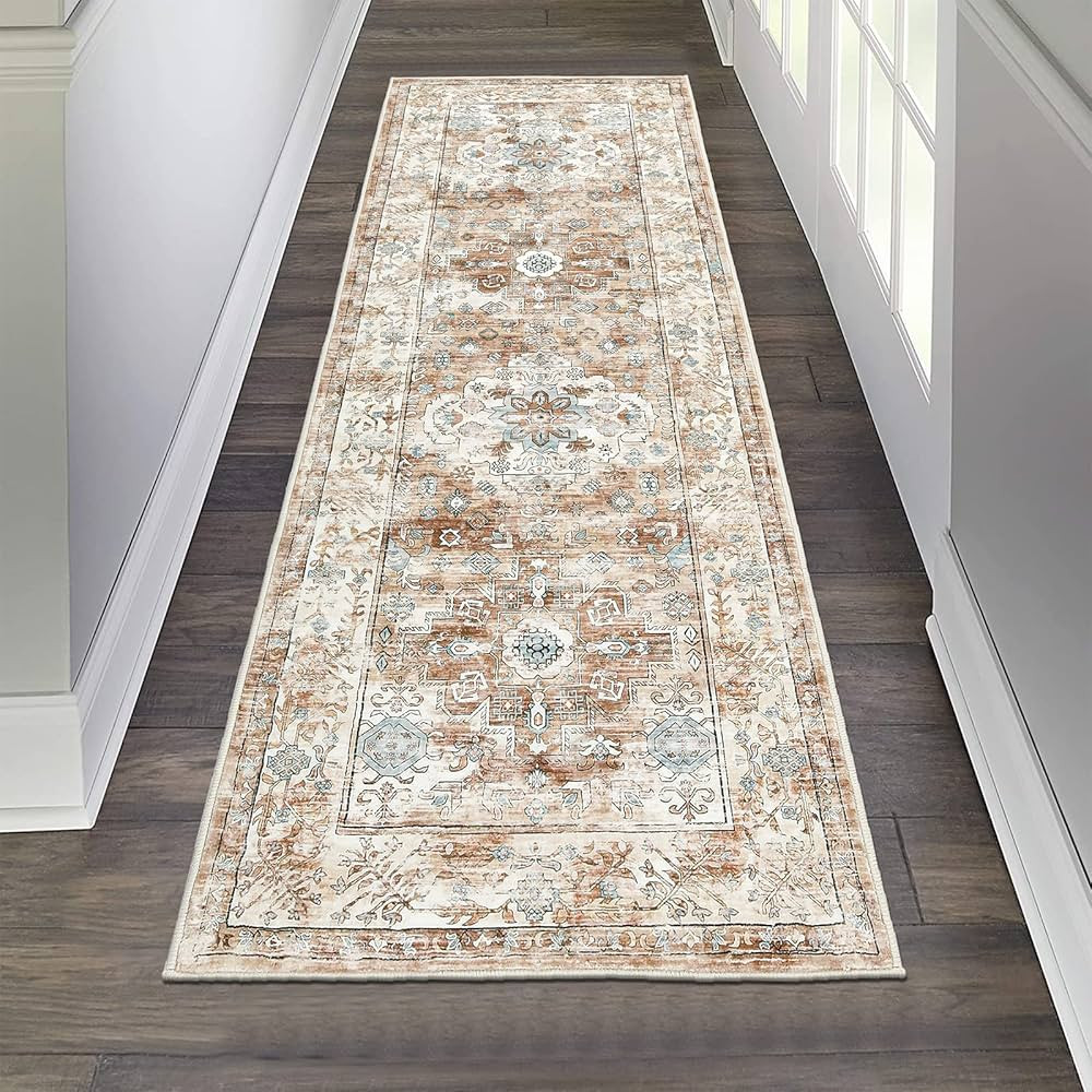 Pauwer Hallway Runner Rug 2'x6', Boho Washable Runner Rugs with Rubber Backing, Non Slip Carpet R... | Amazon (US)
