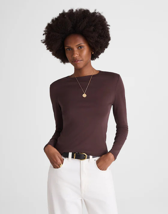 Crewneck Long-Sleeve Tee in SoSoft Cotton | Madewell