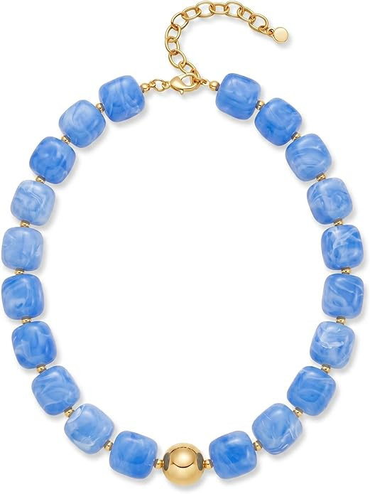 Summer Beach Jewelry Chunky Beaded Necklace for Women Trendy Statement Big Colorful Bubble Resin ... | Amazon (US)