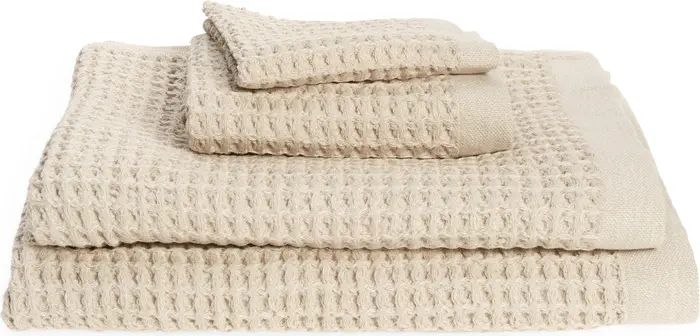 4-Piece Waffle Cotton Bath Towel, Bath Sheet, Hand Towel & Washcloth Set | Nordstrom